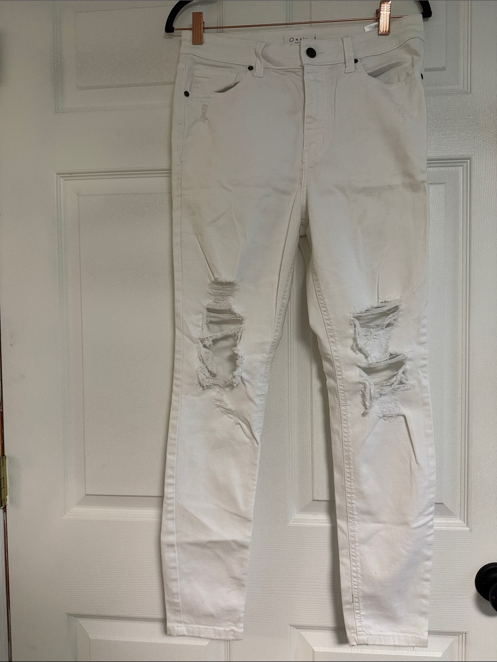 eunina White Skinny Ripped Jeans